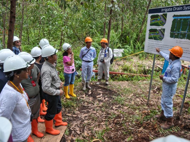 The Global Peatlands Initiative partners learn about best practices for peatlands protection and management from experts from the Ministry of Environment and Forestry of the Republic of Indonesia, Kubu Raya, Pontianak, West Kalimantan (10/27/2018).